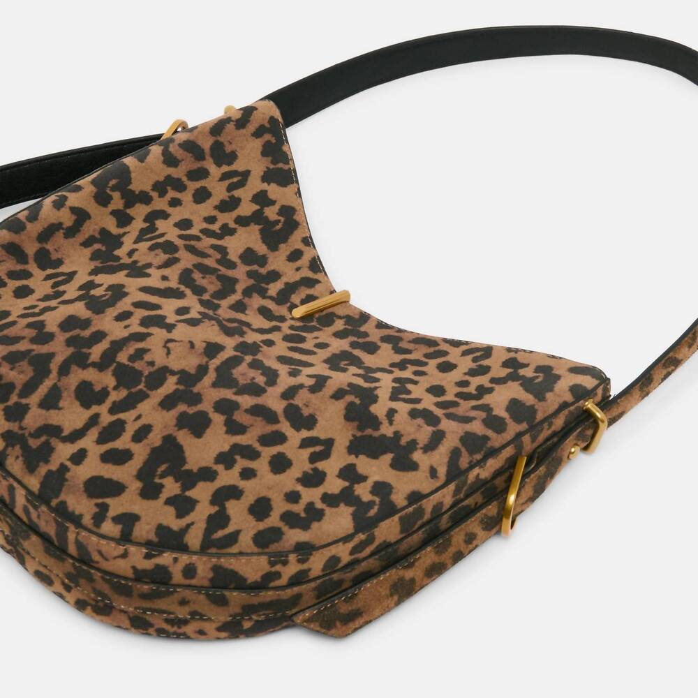 NEW DOLCE VITA women's bree shoulder bag in leopard suede - Picture 2 of 3